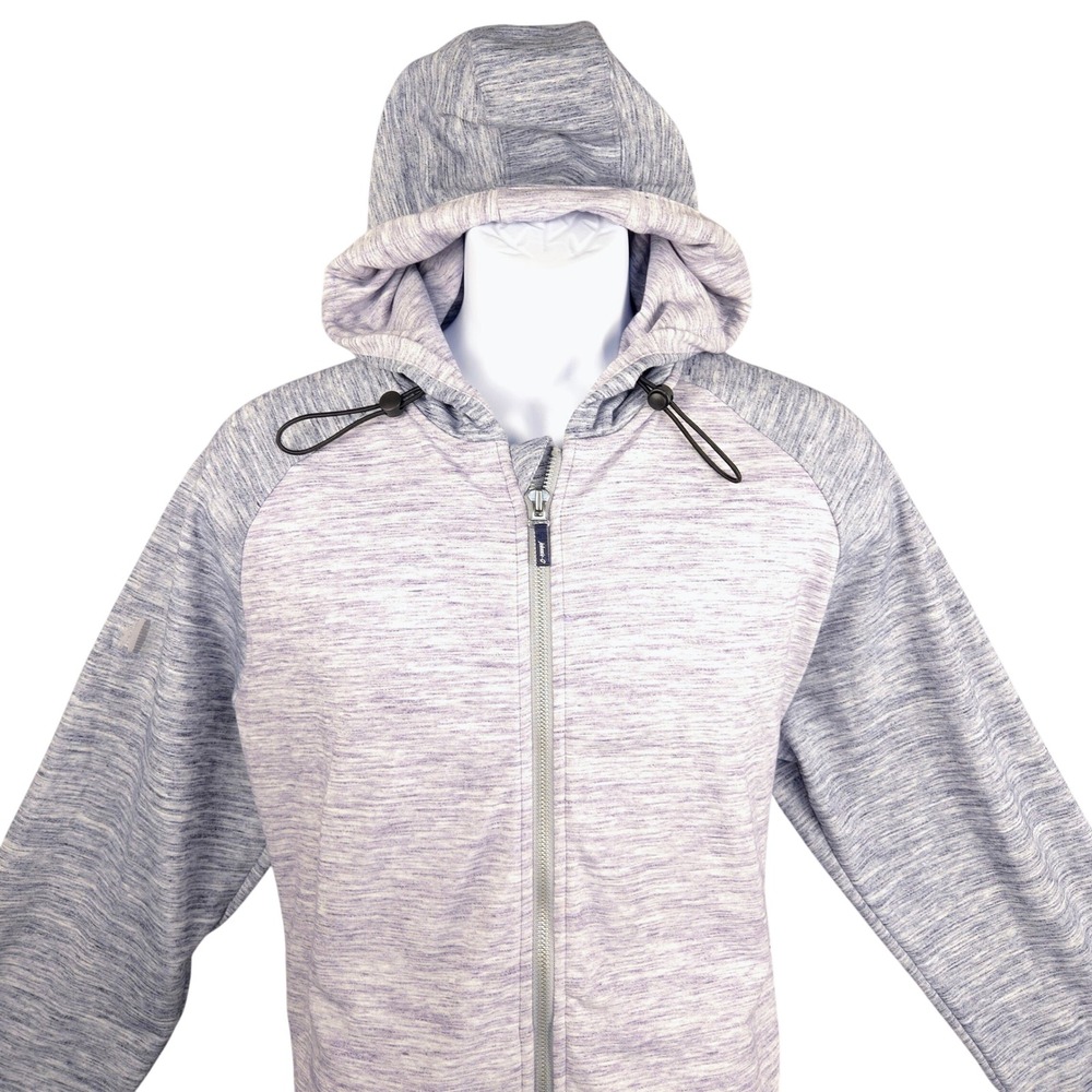 Johnnie-O Daniel Performance Full Zip Hoodie Wake Gray Purple JMHD1200 Mens L